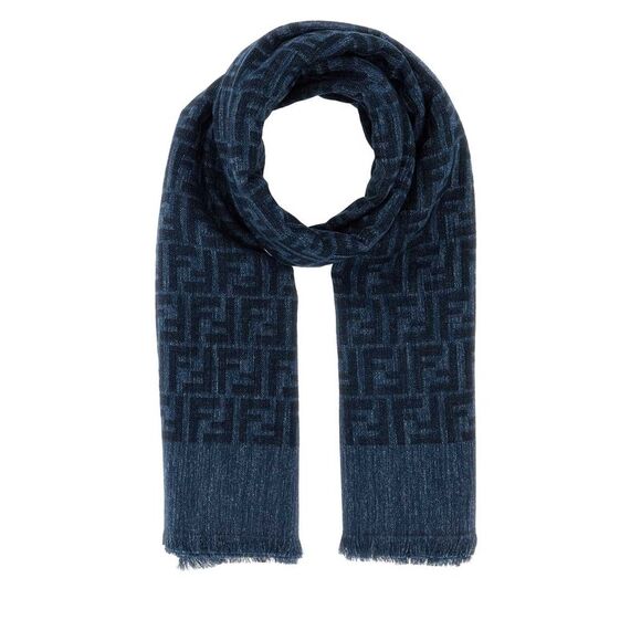 Fendi Women Embroidered Cotton Blend Scarf